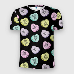 Мужская спорт-футболка Сердца с надписями