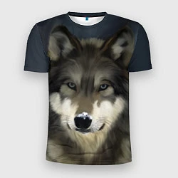 Мужская спорт-футболка Зимний волк