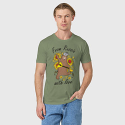 Футболка хлопковая мужская From Russia with love, цвет: авокадо — фото 2