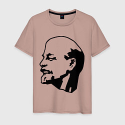 Футболка хлопковая мужская Ленин: скульптура, цвет: пыльно-розовый