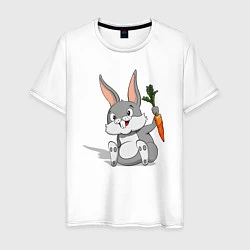 Мужская футболка Зайка с морковью