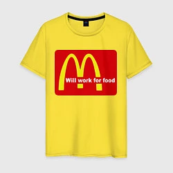 Мужская футболка Will work for food