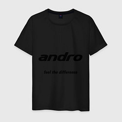 Футболка хлопковая мужская Andro: Feel the difference, цвет: черный