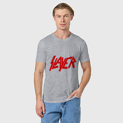 Футболка хлопковая мужская Slayer, цвет: меланж — фото 2