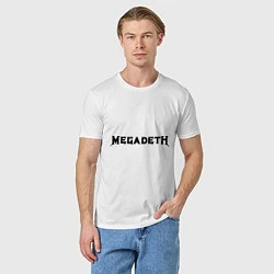 Футболка хлопковая мужская Megadeth, цвет: белый — фото 2