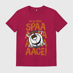 Футболка хлопковая мужская Space, цвет: маджента