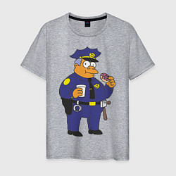 Футболка хлопковая мужская Chief Clancy Wiggum, цвет: меланж