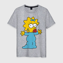 Футболка хлопковая мужская Maggie Simpson, цвет: меланж