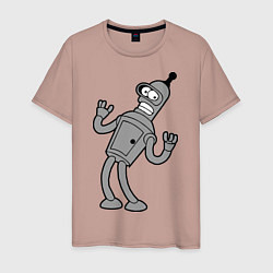 Футболка хлопковая мужская Bender Error, цвет: пыльно-розовый