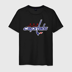 Футболка хлопковая мужская Washington Capitals, цвет: черный