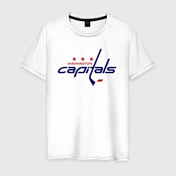 Футболка хлопковая мужская Washington Capitals, цвет: белый