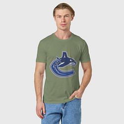 Футболка хлопковая мужская Vancouver Canucks, цвет: авокадо — фото 2