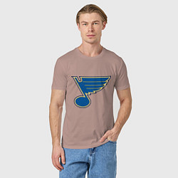 Футболка хлопковая мужская St Louis Blues, цвет: пыльно-розовый — фото 2