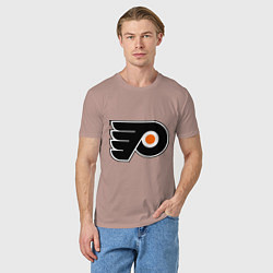 Футболка хлопковая мужская Philadelphia Flyers, цвет: пыльно-розовый — фото 2