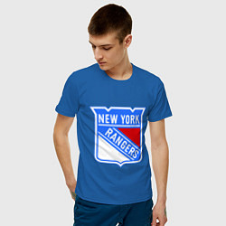 Футболка хлопковая мужская New York Rangers цвета синий — фото 2