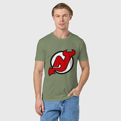 Футболка хлопковая мужская New Jersey Devils, цвет: авокадо — фото 2