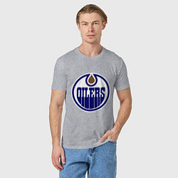 Футболка хлопковая мужская Edmonton Oilers, цвет: меланж — фото 2