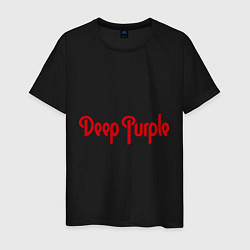 Футболка хлопковая мужская Deep Purple: Red Logo, цвет: черный