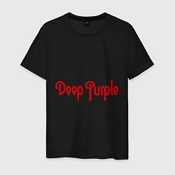 Футболка хлопковая мужская Deep Purple: Red Logo, цвет: черный