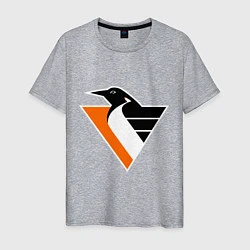 Футболка хлопковая мужская Pittsburgh Penguins, цвет: меланж