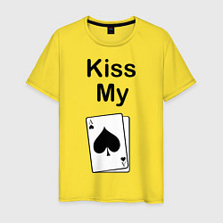 Футболка хлопковая мужская Kiss my card, цвет: желтый