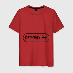 Футболка хлопковая мужская Prodigy лого с муравьем, цвет: красный