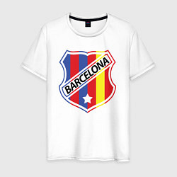 Футболка хлопковая мужская Barcelona: old mark, цвет: белый