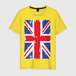 Футболка хлопковая мужская Британский флаг, цвет: желтый