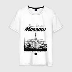 Футболка хлопковая мужская Moscow State University, цвет: белый