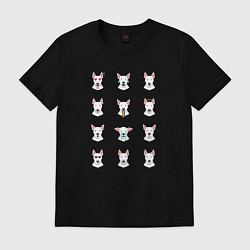 Мужская футболка 12 эмоций бультерьера