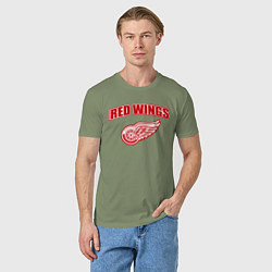 Футболка хлопковая мужская Detroit Red Wings, цвет: авокадо — фото 2