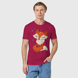 Футболка хлопковая мужская Лисичка, цвет: маджента — фото 2
