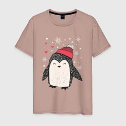 Мужская футболка Пингвин в шапке