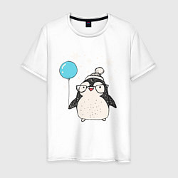 Мужская футболка Пингвин с шариком