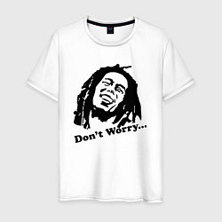 Футболка хлопковая мужская Bob Marley: Don't worry, цвет: белый