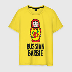 Футболка хлопковая мужская Russian Barbie, цвет: желтый