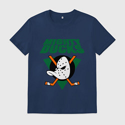 Футболка хлопковая мужская Anaheim Mighty Ducks, цвет: тёмно-синий