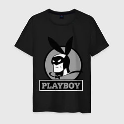 Футболка хлопковая мужская Playboy (Человек-кролик), цвет: черный