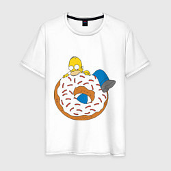 Мужская футболка Гомер на пончике