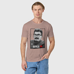 Футболка хлопковая мужская Stalin: Style in, цвет: пыльно-розовый — фото 2