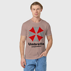 Футболка хлопковая мужская Umbrella corporation, цвет: пыльно-розовый — фото 2