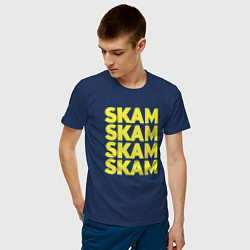 Футболка хлопковая мужская Skam Skam цвета тёмно-синий — фото 2