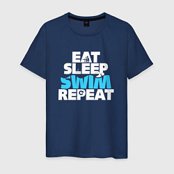 Мужская футболка Eat sleep swim repeat