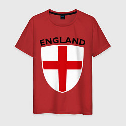 Футболка хлопковая мужская England Shield, цвет: красный