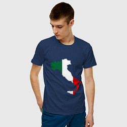 Футболка хлопковая мужская Италия (Italy) цвета тёмно-синий — фото 2