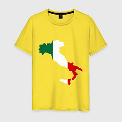 Футболка хлопковая мужская Италия (Italy), цвет: желтый