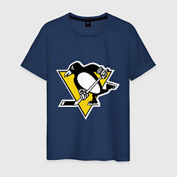 Футболка хлопковая мужская Pittsburgh Penguins, цвет: тёмно-синий