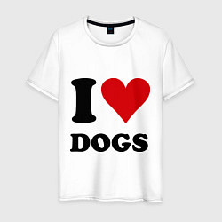 Мужская футболка I love dogs - Я люблю собак