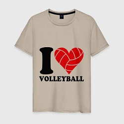 Мужская футболка I love volleyball - Я люблю волейбол