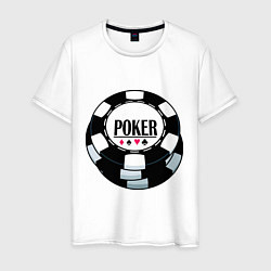 Футболка хлопковая мужская Poker, цвет: белый